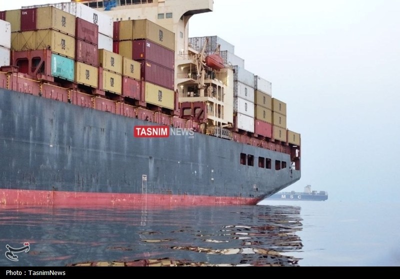 تصاویر اختصاصی تسنیم از توقیف کشتی کانتینری MSC اسرائیلی خلیج فارس , جنگ آمریکا و رژیم صهیونیستی علیه ایران ,