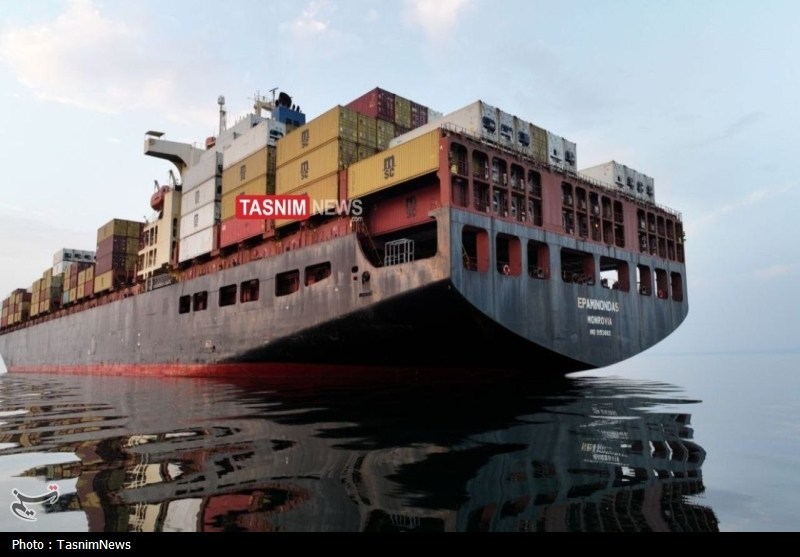 تصاویر اختصاصی تسنیم از توقیف کشتی کانتینری MSC اسرائیلی خلیج فارس , جنگ آمریکا و رژیم صهیونیستی علیه ایران ,