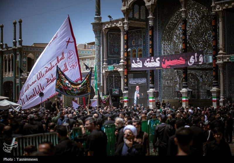قم در روز عاشورا؛ از عزای سیدالشهدا(ع) تا تجدید بیعت با ولایت + عکس ماه محرم , حسینیه تسنیم , عاشورا , اخبار قم ,