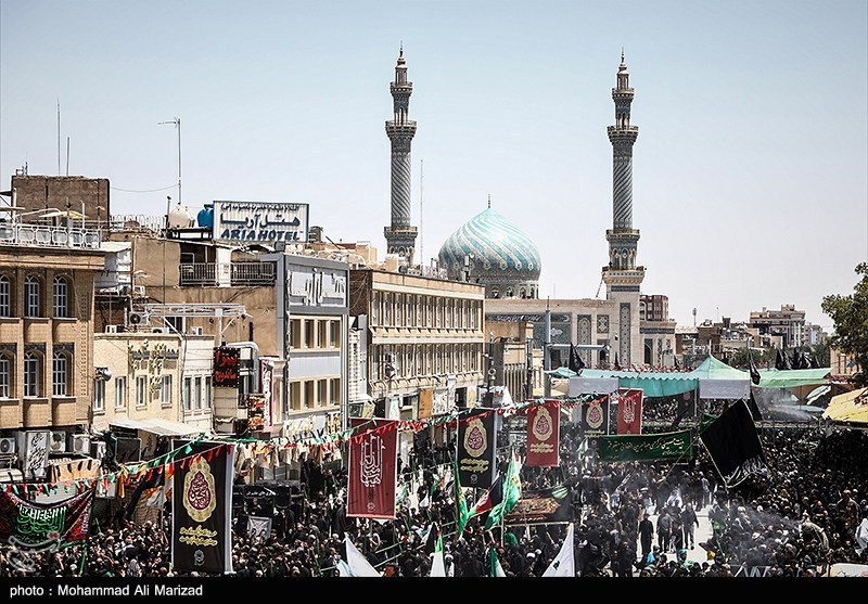 قم در روز عاشورا؛ از عزای سیدالشهدا(ع) تا تجدید بیعت با ولایت + عکس ماه محرم , حسینیه تسنیم , عاشورا , اخبار قم ,
