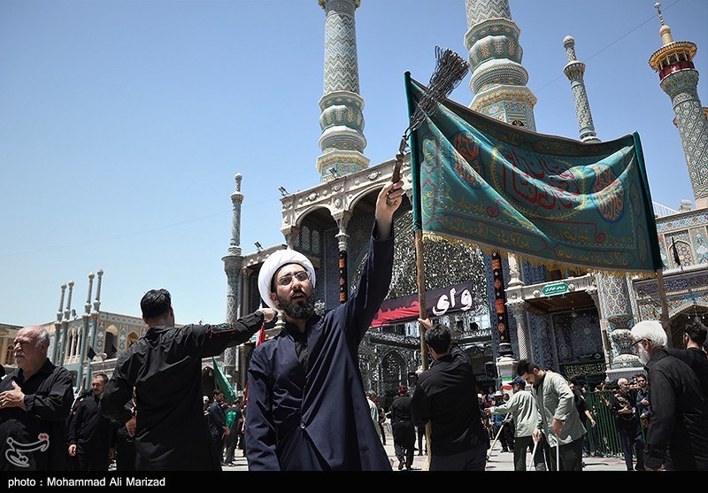 قم در روز عاشورا؛ از عزای سیدالشهدا(ع) تا تجدید بیعت با ولایت + عکس ماه محرم , حسینیه تسنیم , عاشورا , اخبار قم ,