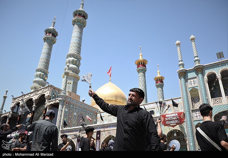 قم در روز عاشورا؛ از عزای سیدالشهدا(ع) تا تجدید بیعت با ولایت + عکس ماه محرم , حسینیه تسنیم , عاشورا , اخبار قم ,