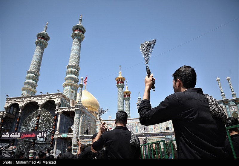 قم در روز عاشورا؛ از عزای سیدالشهدا(ع) تا تجدید بیعت با ولایت + عکس ماه محرم , حسینیه تسنیم , عاشورا , اخبار قم ,